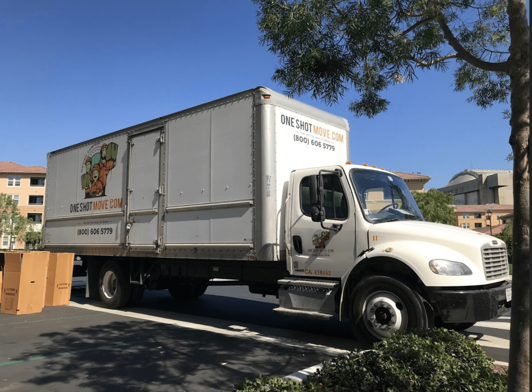 OneShotMove Professional Moving Truck Background